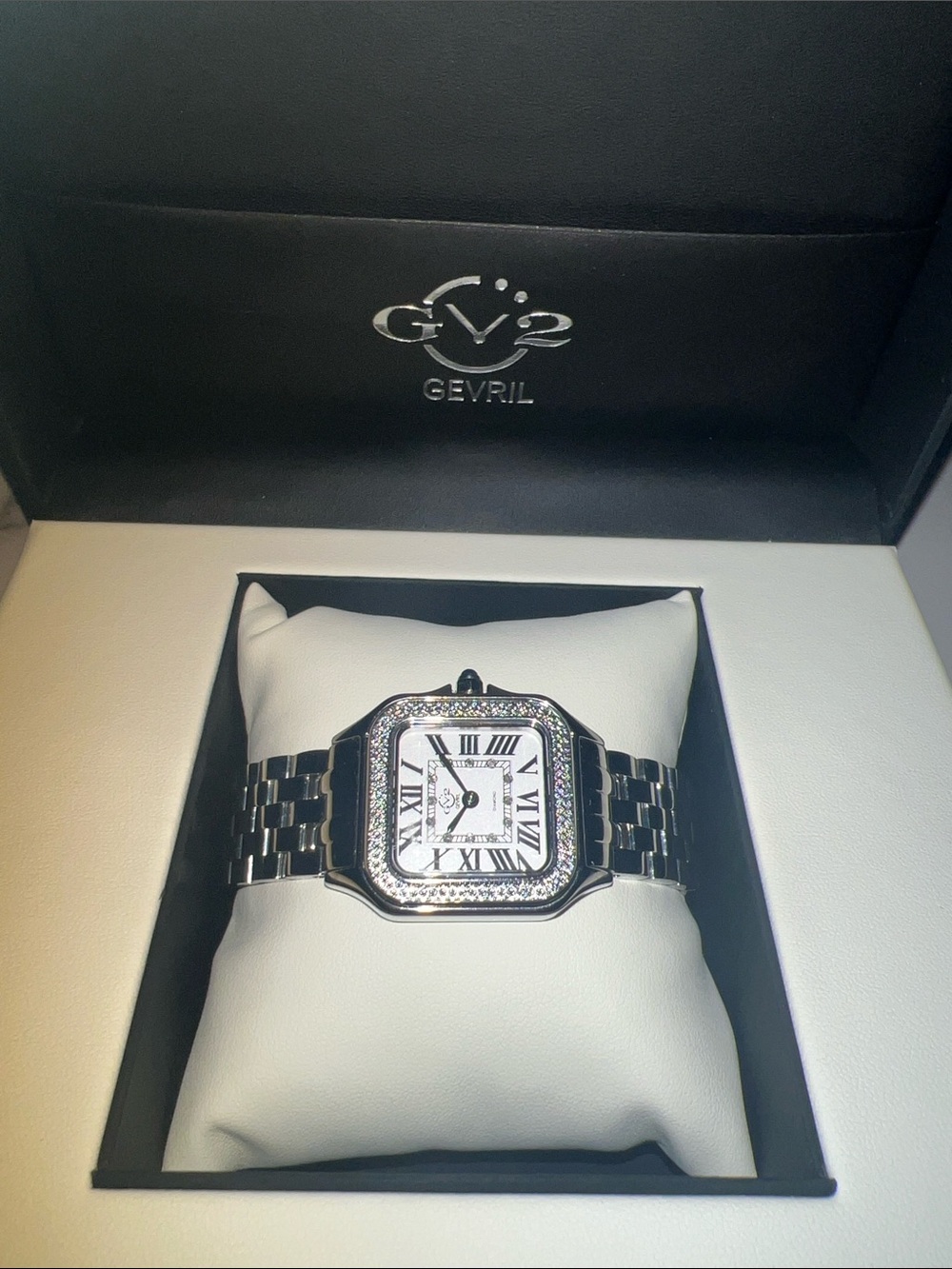 GV2 by Gevril Milan 12110B Swiss Diamond Watch w/ Box & Papers